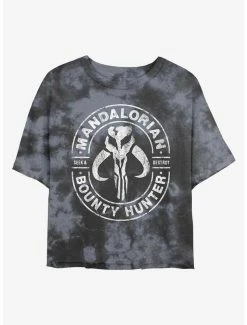 Hot Sale 👍 Star Wars The Mandalorian Gun For Hire Tie-Dye 👧 Girls Crop T-Shirt ✨