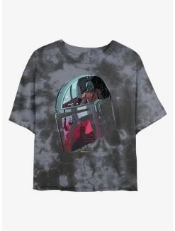 Top 10 ✔️ Star Wars The Mandalorian Helmet Scenes Tie-Dye 👧 Girls Crop T-Shirt ⌛