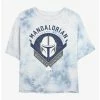 New ❤️ Star Wars The Mandalorian Bounty Hunter Crest Tie-Dye 👧 Girls Crop T-Shirt 🤩 -Star Wars Clothing Sales 20222566 hi