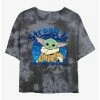 Best Sale 🔥 Star Wars The Mandalorian Grogu Strong Is The Cuteness Tie-Dye 👧 Girls Crop T-Shirt 🌟 -Star Wars Clothing Sales 20222750 hi