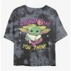 Outlet 😀 Star Wars The Mandalorian Grogu Stronger Than You Think Tie-Dye 👧 Girls Crop T-Shirt 👍