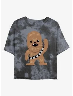 Discount 👍 Star Wars Chewie Cutie Tie-Dye 👧 Girls Crop T-Shirt 🤩
