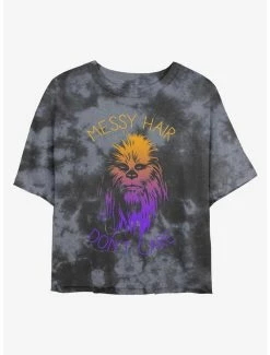 Best Sale 😍 Star Wars Messy Hair Chewie Tie-Dye 👧 Girls Crop T-Shirt ⌛