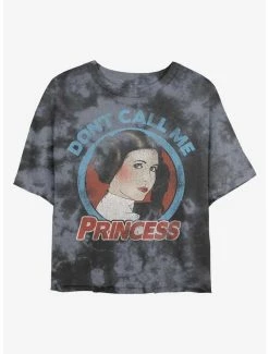 Deals 🔔 Star Wars Leia Don't Call Me Princess Tie-Dye 👧 Girls Crop T-Shirt 👏