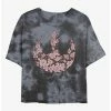 Promo ⭐ Star Wars Rose Rebel Tie-Dye 👧 Girls Crop T-Shirt 💯