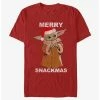 Discount 👏 Star Wars The Mandalorian Grogu Merry Snackmas T-Shirt 👏 -Star Wars Clothing Sales 20229468 hi