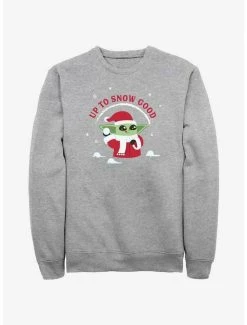 Buy 💯 Star Wars The Mandalorian Santa Grogu Up To Snow Good Sweatshirt 😍