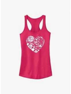 Brand new 🛒 Star Wars Heart Ships Icons 👧 Girls Tank 🧨