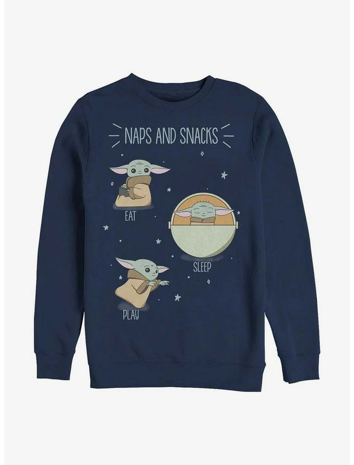Brand new ⌛ Star Wars The Mandalorian Naps And Snacks Grogu Sweatshirt ✨ 3 Brand new ⌛ Star Wars The Mandalorian Naps And Snacks Grogu Sweatshirt ✨